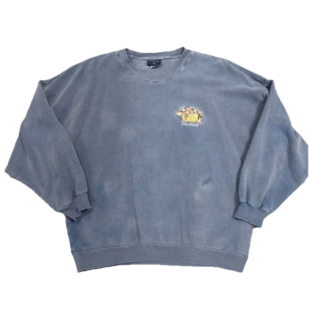 Vintage Cottagecore Embroidered Sweatshirt Made in USA Men's XL Grandma Grandad